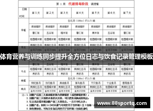 体育营养与训练同步提升全方位日志与饮食记录管理模板